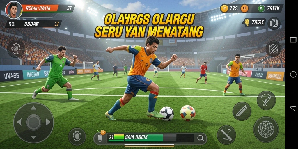 Screenshot utama 797K menampilkan aksi intens di lapangan olahraga.