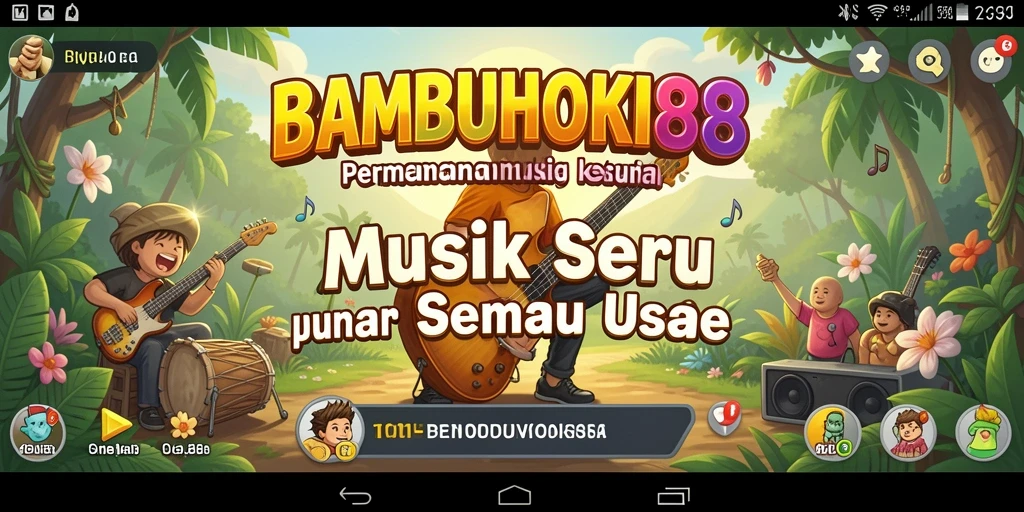 Tampilan gameplay BAMBUHOKI88 yang menarik dan dinamis dengan berbagai not musik.