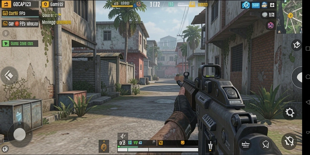 Tangkapan layar GOCAP123 menampilkan aksi tembak-menembak seru dalam permainan FPS.