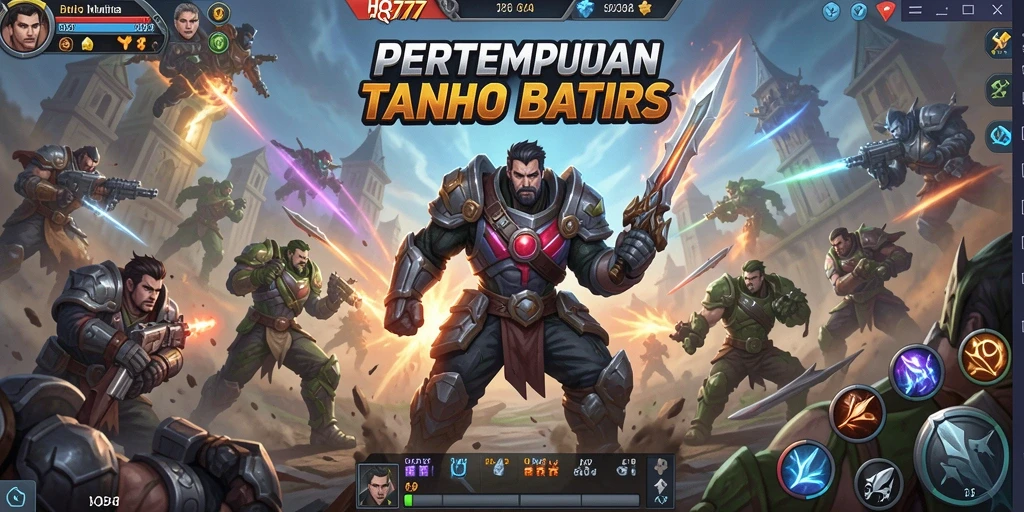Tampilan grafis menarik dari gameplay MOBA HQ777.