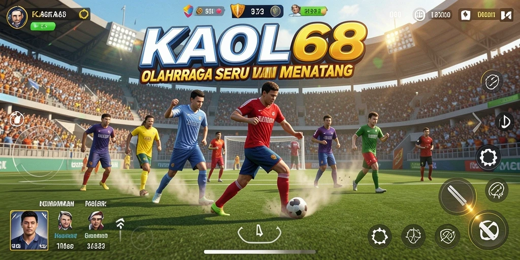 Screenshot KAOL68 menunjukkan aksi seru dalam permainan olahraga.