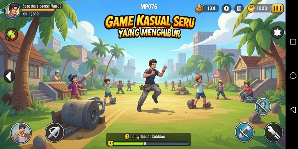 Tampilan gameplay MPO76 yang seru dan menghibur di layar.
