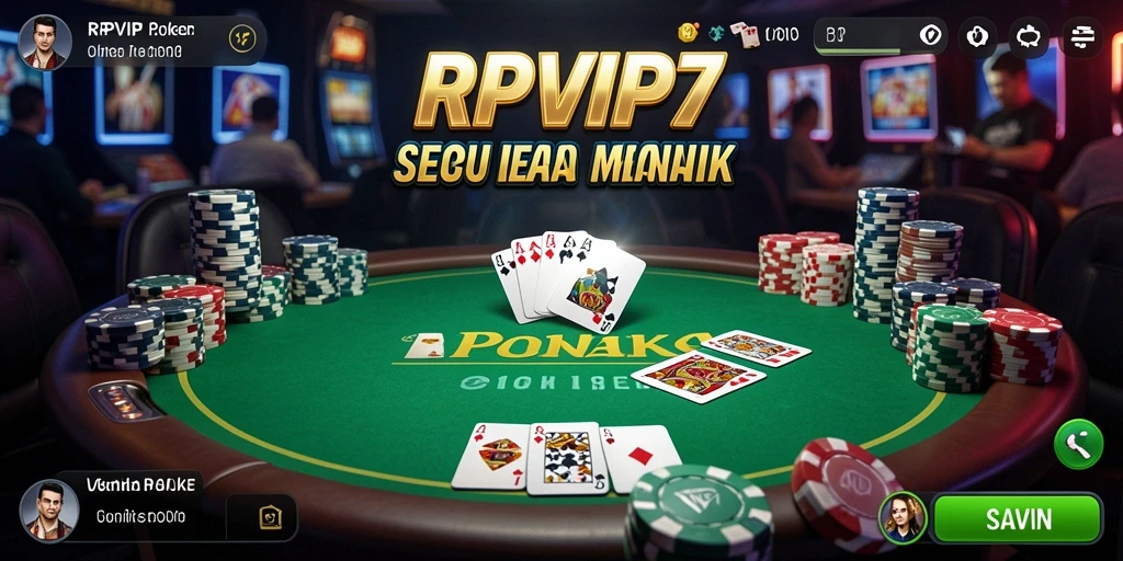Tampilan gameplay seru di RPVIP7 dengan pemain bertanding di meja Poker.