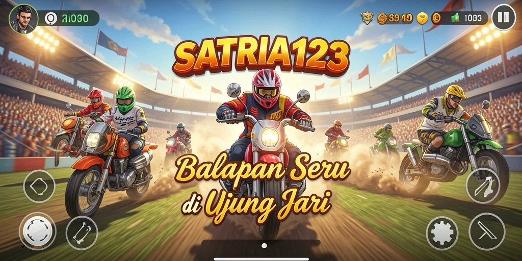 Tampilan gameplay seru di SATRIA123 dengan balapan yang mendebarkan.