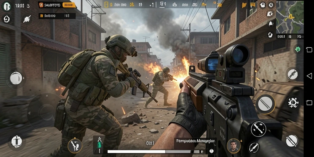Screenshot gameplay SAUDITOTO menampilkan aksi pertempuran yang intens.