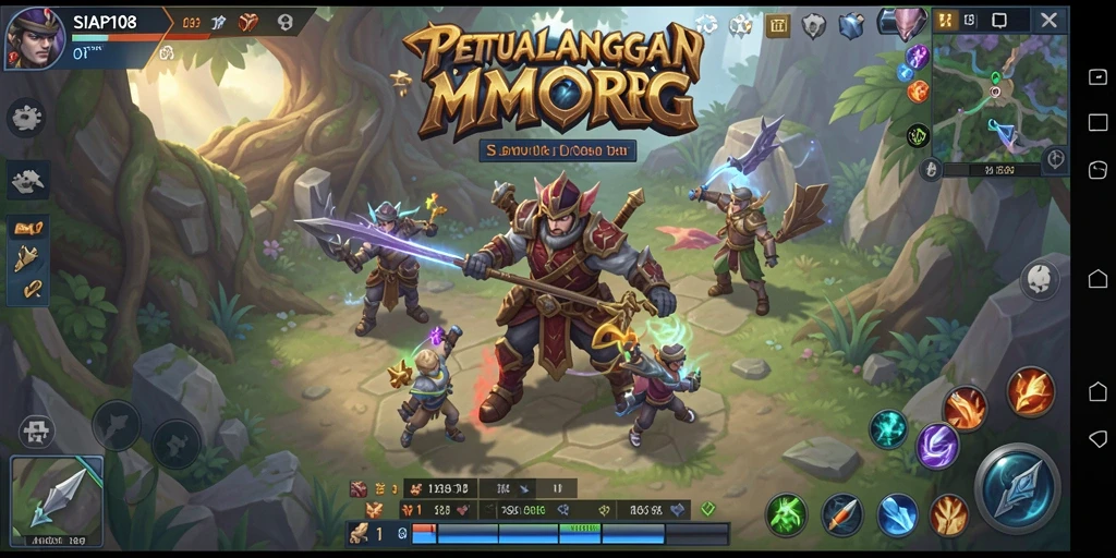 Tampilan gameplay SIAP108 menampilkan aksi pertarungan intens di dunia MMORPG.