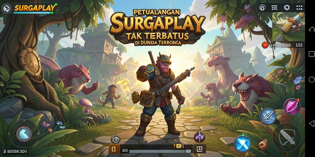 Tampilan menakjubkan dari dunia terbuka SURGAPLAY.