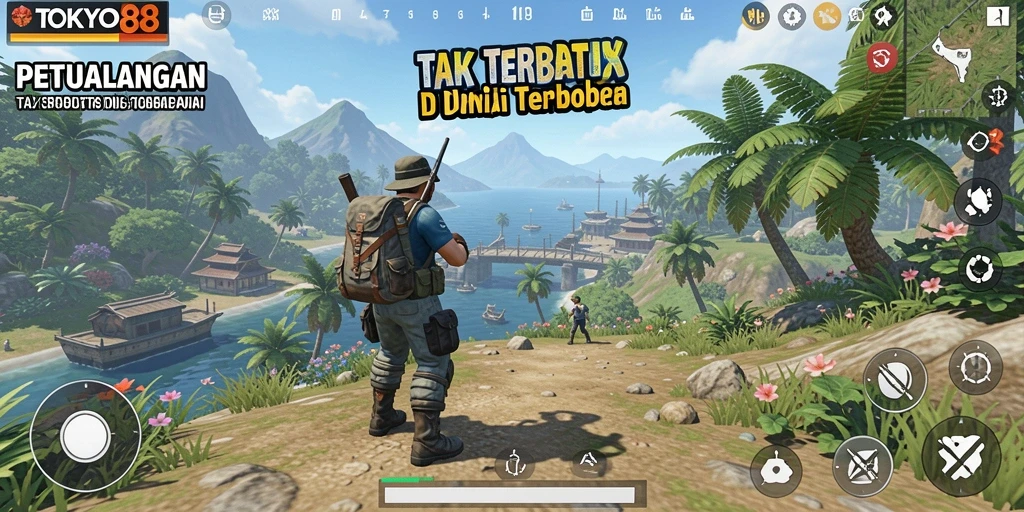 Tampilan gameplay menakjubkan dari TOKYO88 di dunia terbuka.